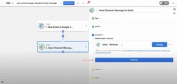 Connecting a Slack account to Workload for sending automated channel messages.