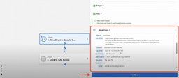 Event details successfully pulled from Google Calendar including title, description, and time.