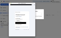 Choose your Google account to connect to Workload.