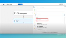 Select the action &quot;Send Email&quot;.