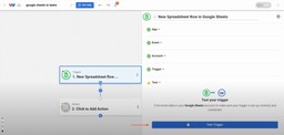 Testing the Google Sheets trigger in Workload automation setup.