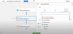 Adding the AI Formatter by Workload to clean data before creating HubSpot Contacts from Google Sheets Rows.