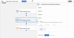 AI Formatter shows first and last name ready for Sync Calendly Invitees to HubSpot Contacts.