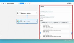 Map the data fields from the trigger step that you want to include in the &quot;Create Record&quot; step.