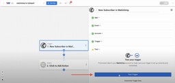 Test the trigger of the Mailchimp to HubSpot Sync worfklow.