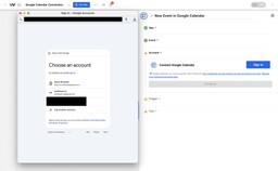 Select which Google account to use with your Workload automation.