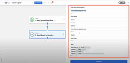 Customize the email you want sent by mapping the data from the trigger into the email fields.