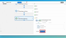 Test the Slack action to verify that it sends a channel message.