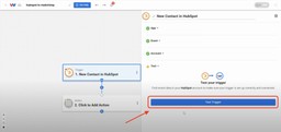 Test the HubSpot trigger of the HubSpot to Mailchimp Sync workflow.