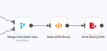 merging data and writing it to a JSON file on our server