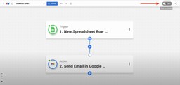 Activate the Gmail Alert from Google Sheets workflow to get real-time email alerts.