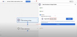 Connection successful—Link Zettle by PayPal is complete and selected in the Account field.