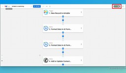 Activate your Airtable to Mailchimp integration by clicking the On/Off toggle.
