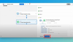 Test the Create Spreadsheet Row action.