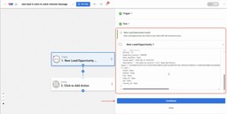 Successful trigger response listing the new lead’s fields to Send Odoo Leads to Slack.