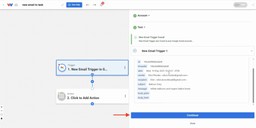 View and confirm sample email details like subject, sender, and message body before mapping fields.