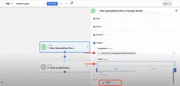 Select your Spreadsheet and worksheet in Google Sheets.