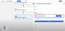 Connecting a Squarespace account to finalize the link between Squarespace Stock from Zettle.