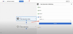 Select a Mailchimp list for the trigger to monitor.