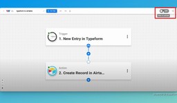 Activate your Typeform to Airtable Integration by clicking the on/off toggle.