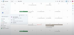 View the synced event on your Google Calendar, automatically created by the Airtable Records to Sheets workflow.