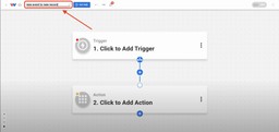 Workflow editor view titled 'new event to new record' with empty trigger and action steps