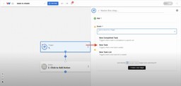 Choosing 'New Task' as the Google Tasks trigger event