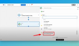 Choose the action event &quot;Send Channel Message&quot;.