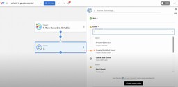 Select the Create Detailed Event action in Google Calendar