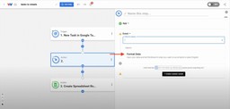 Selecting Format Data as the AI Formatter event
