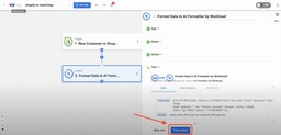 Test the AI Formatter step and verify the results.