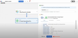 Running a test to send Airtable data to Google Sheets.
