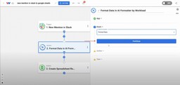 Selecting the &quot;Format Data&quot; event in AI Formatter within Workload.