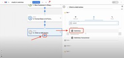 Click the + to add a Mailchimp action.