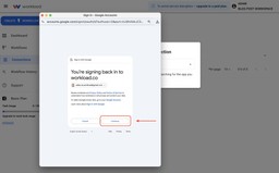 Approve the connection by clicking Continue in Google sign-in.