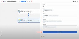 Populating Airtable fields with data from a Google Calendar event