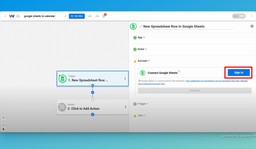 Click &quot;Sign in&quot; to securely connect your Google Sheets accoun.