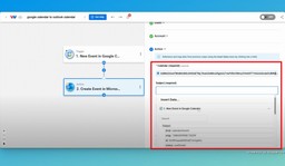 Map the data from the trigger to use for the event creation in Outlook.