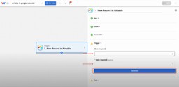 Choosing your Airtable base and table to trigger Airtable Records into Google Calendar Events