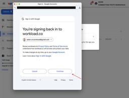 Click Continue to connect Google Tasks to Workload successfully.