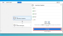 Test the Typeform trigger to automate emails with Typeform and Gmail.