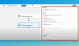Map the information that you want to include in your detailed calendar event.