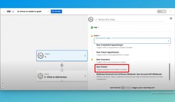 Select the trigger event &quot;New Patient&quot; in DrChrono.