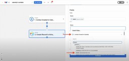 Mapping invitee data from Calendly to the appropriate fields in Airtable, like name and email address.