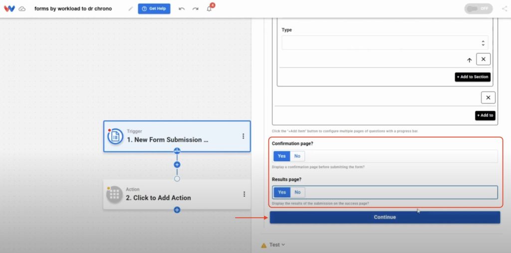 Enable the confirmation and result pages to let patients review submissions and see success messages.