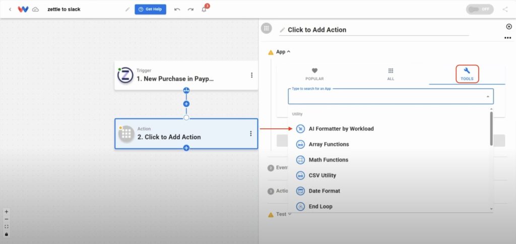 Choose the AI Formatter by Workload app from the Tools menu.