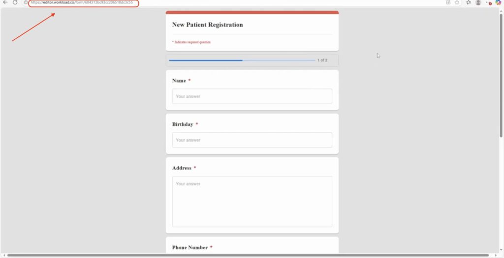 Fill out a test version of the intake form to ensure all fields and formatting are correct.