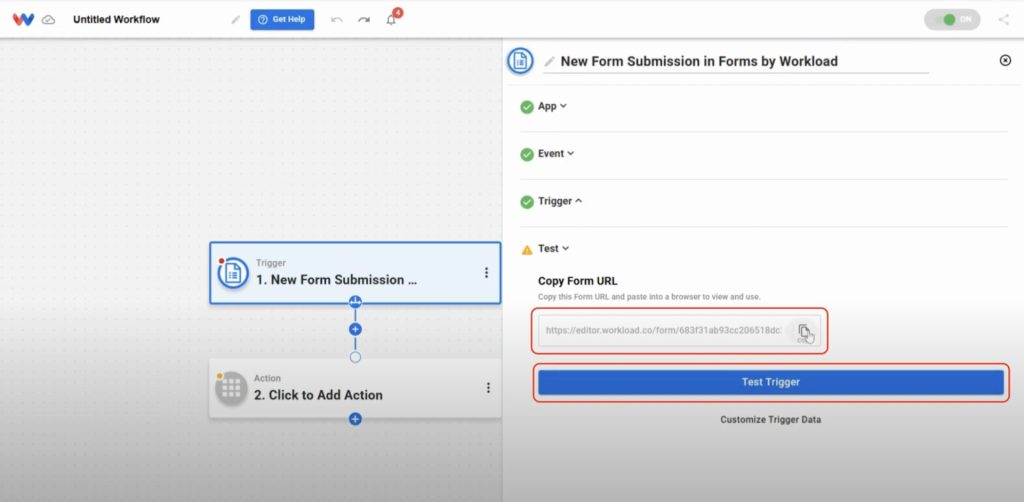Copy the unique form URL to share it anywhere or embed it in a website.