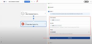 Mapping Odoo event details into Todoist fields to create Todoist tasks from Odoo.