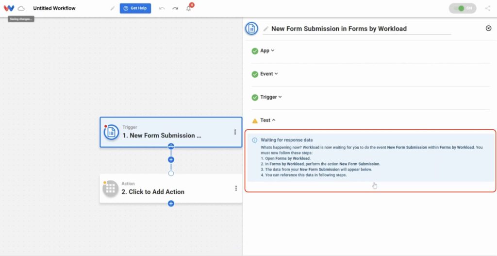 Form is submitted and waiting for automation to trigger based on your setup.